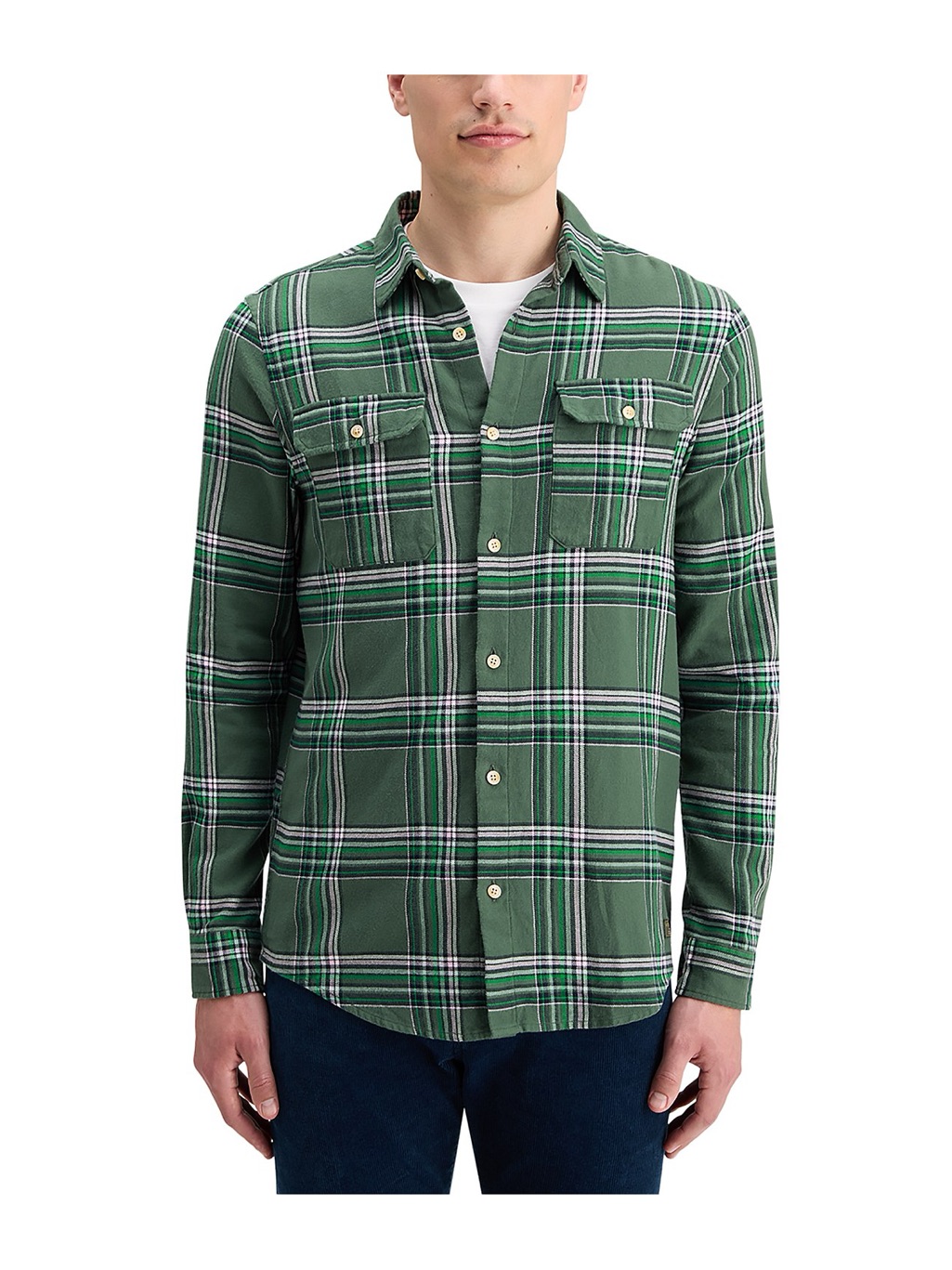 Nwt Scotch & Soda Regular Fit Multicolored Flannel Check Shirt
